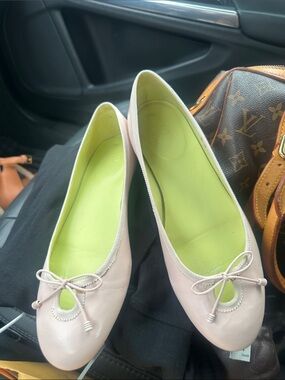 Cole Haan Pale Pink Ballet Flats with Lime Insole